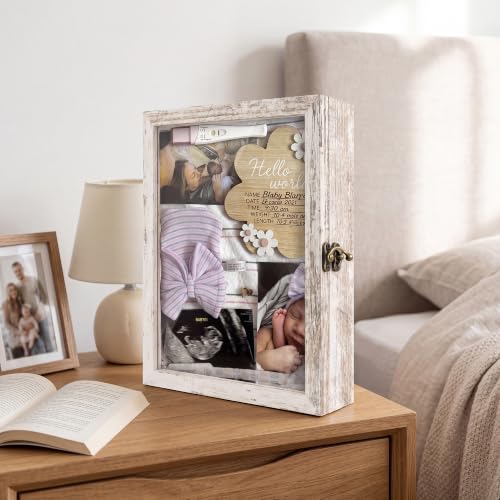 Small Wall Mounted Shadow Box Frame 8x10 with Real Glass,White - color: White, size: 8*10