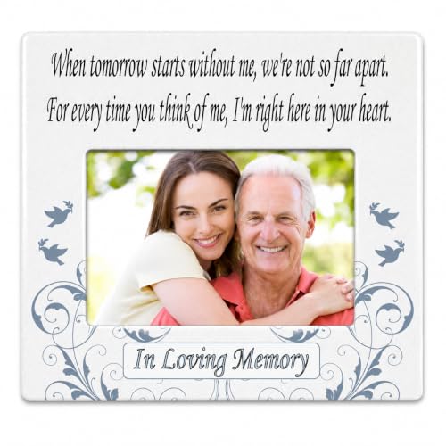 Memorial Picture Frame - Custom - "When Tomorrow Starts Without Me " - Tribute to the Loss of a Loved One - Design Goes with Any Décor - Keepsake Picture Frame - Measures 8" x 7.25" - size: Customized