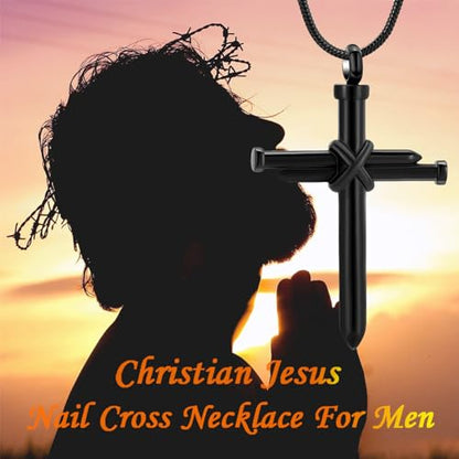 Cremation Jewelry for Ashes Pendant - Cross Urn Necklace with Mini Keepsake Urn Memorial Ash Jewelry - color: Customize-Style 2