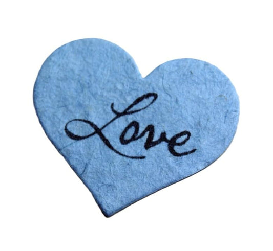 Of The Earth Handmade Paper - Wildflower Seed Paper Small Heart Tags - Calligraphy Variations - 1.75" X 1.5" - Set of 50 (Love 34s Blue Lotka) - color: Love 34s Blue Lotka