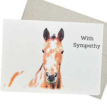 Groomers Margins Horse Sympathy Cards for Loss of Horses - Loss of Horse Sympathy Card, 7x5 Inch, 1 Blank Inside Card for Bereavement and Condolences, Ideal for Equine Veterinary Practice - 225