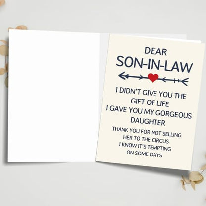 Son in Law Birthday Card, Happy Birthday Card for Son in Law - color: BK-124