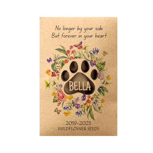 Custom Garden Memorial Gift Box - Celebration of Life Funeral Favors for Guests - Cat Dog Lover Memorial Seed Favors - Prefilled Seed Packets - Ready to Give - Pack of 50