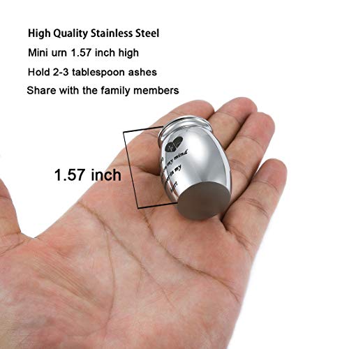 Decorative Memorial Keepsake Urns for Cremains Stainless Steel Mini 1.57 Inch High Small Funeral Urns Cremation Ashes Holder for Family Members - style: Mom