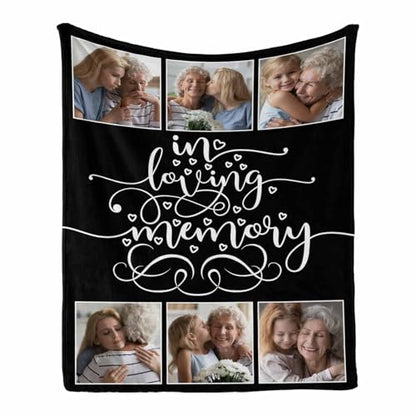 LOSARON Custom Memorial Blanket with Pictures for Loss of Loved Mom Dad Grandma Grandpa in Heaven,Remembrance Gift of Departed Loved Ones - color: 6 Photo Collage-1