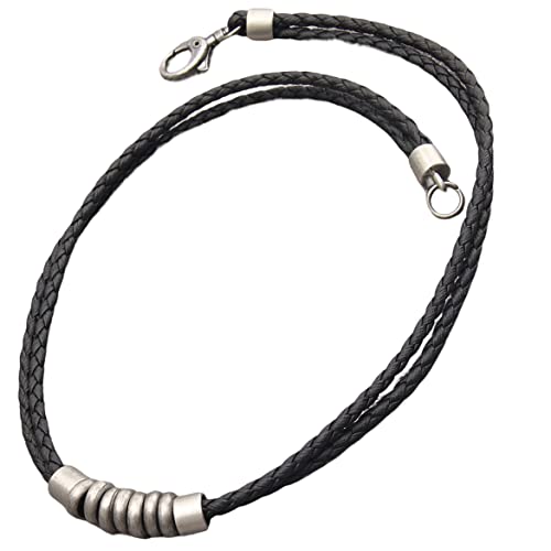 PU Leather Necklace Vintage Boho Multilayer Pendant for Women Men | Bohemian Hippie Style, Handmade Alloy Sweater Choker, Easy Adjustable Long Cord, Fit Daily Holiday Party Outfits,Jewelry Gift - color: Braided Leather Choker Necklace