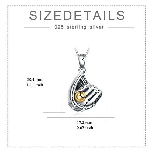 WINNICACA Silver Cremation Urn Necklaces for Ashes of Loved Ones - style: Baseball Glove Urn