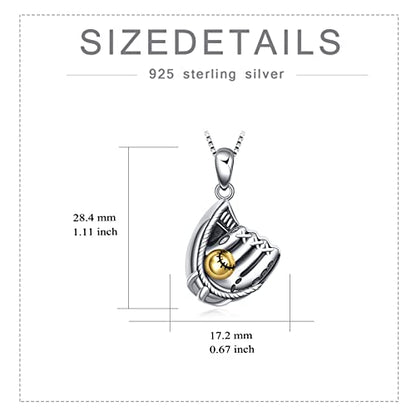 WINNICACA Silver Cremation Urn Necklaces for Ashes of Loved Ones - style: Baseball Glove Urn