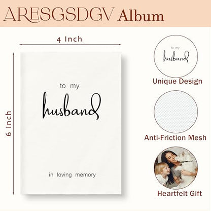 Memorial Photo Album 4x6 18 Pockets Photos, Memorial Gifts for Loss of Husband, Loss of Husband Sympathy Gift, Grief Bereavement Gifts Small Mini Photo Album Hold 36 Pictures Book - color: To Husband