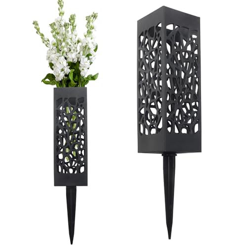 Zorfeter 2 Pack Cemetery Vases for Cemetery Grave Decorations - color: 2 Pack