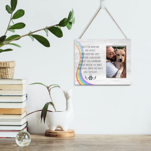 Orchroma Rainbow Bridge Dog Memorial Gifts Picture Frame,Loss of Dog Sympathy Gift,4x6 Photo Frame - color: 8x10 in(Just for now we are apart)