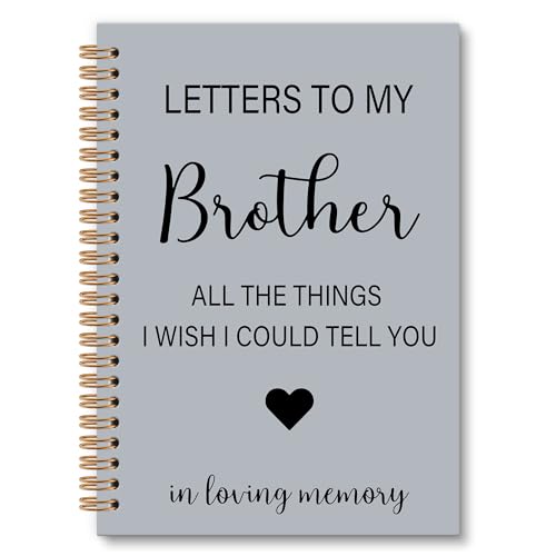 OINDADE Loss of Brother Sympathy Gifts Grief Notebook Journal, Letters to My Brother in Heaven Journal, Memorial Notebooks Gifts for Loss ofBrother, In Loving Memory Sympathy Gifts, 6x8.2In - color: brother
