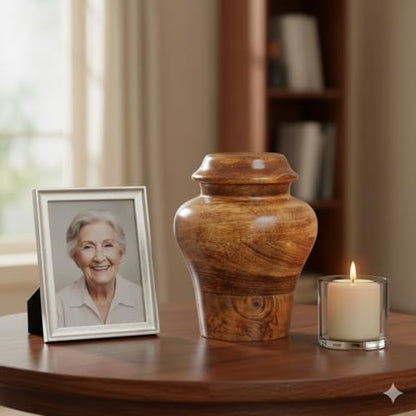 Handcrafted Wooden Cremation Keepsake Urn 20 lbs Beutiful and Decorative urn for Adult Human Ashes Fractal Resin Inlay. - size: Keepsake (20 lbs