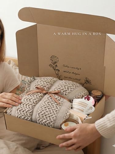 Cozy Self Care Package for Women – Warm & Comforting Thinking of You Gift Box for Birthday,Bes Friend Gift, Get Well Soon/Bereavement/Condolence/Farewell Gift, Sympathy /Encouragement gift(TAN) - color: Milky Tea