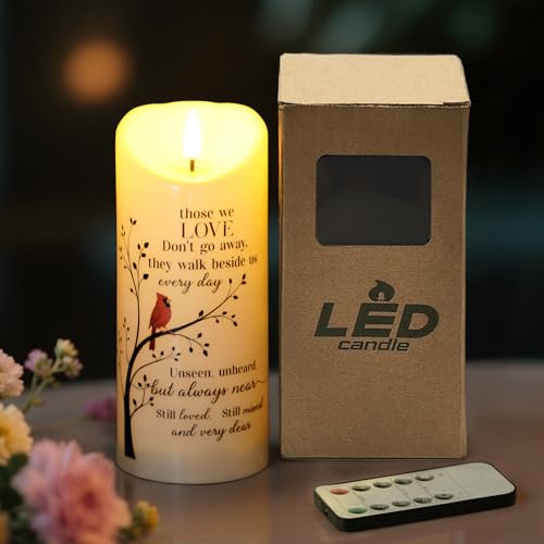 LED Flameless Memorial Candle with Remote, Sympathy Gift for Loss of Loved