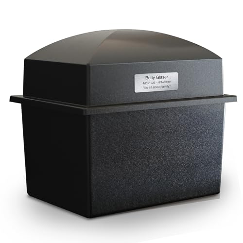 Recycled Urn Vault, Marquis, Carbon - color: Carbon with Nameplate, size: Large