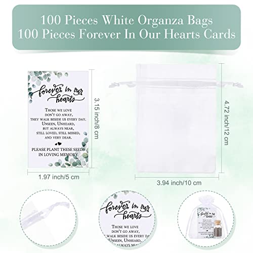 Tanlade 100 Sets Funeral Favors Include Funeral Prayer Card Celebration of Life Card Seed Bag Glass Bottle with Cork Organza Bag for Veterans Memorial Loss of Loved One, No Seed(Leaf) - style: Leaf