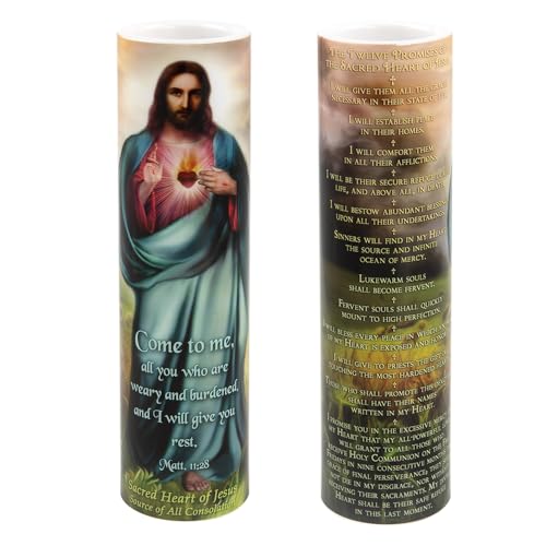 Sacred Heart of Jesus LED Flameless Devotional Prayer Candle