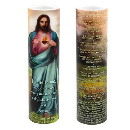 Sacred Heart of Jesus LED Flameless Devotional Prayer Candle