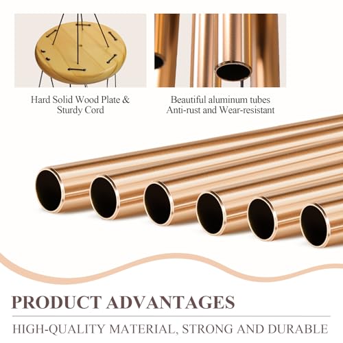 Memorial Wind Chimes for Loss of Loved One, Sympathy Wind Chimes with Tree of Life, Remembrance in Memory of Mom Dad, Bereavement and Condolence Memorial Gifts(Rose Gold) - size: B-Golden-Loved One
