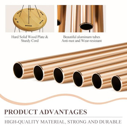 Memorial Wind Chimes for Loss of Loved One, Sympathy Wind Chimes with Tree of Life, Remembrance in Memory of Mom Dad, Bereavement and Condolence Memorial Gifts(Rose Gold) - size: B-Golden-Loved One