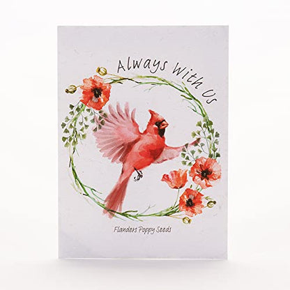 Bentley Seed Co. | Memorial Cardinal Celebration of Life Funeral Favors for Guests | Non-GMO, Non-Coated Flanders Poppy Seed Packets | Sentimental Funeral Service Gift | Pack of 25 - style: Always With Us