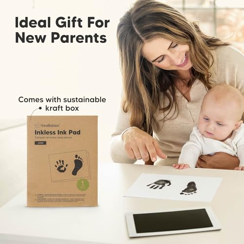 1pk Inkless Baby Hand and Footprint Kit, Mess Free Ink Pad (Jet Black, J) | Jumbo Size, Newborn Keepsake, Dog Nose, Paw Print Kit, Clean Touch Ink Pads, Baby Handprints Footprints Kit, New Mom Gifts - color: Jet Black, size: 1-Pack, Jumbo 4.8" x 6.8"