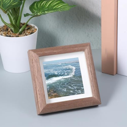 3.5x3.5 Shadow Box Picture Frame, Small Shadow Box Solid Wood Picture Frame ShadowBox Display Case Pictures Frames Hang Memory Boxes Sports Memorabilia, Awards, Medals, Wedding, Tickets and Photos