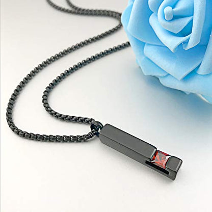 YOUFENG Urn Necklaces for Ashes Birthstone Cube Urns for Human Ashes Memorial Cremation Urn Locket Keepsake Ashes Jewelry - style: January