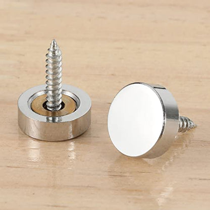 20 PCS Screw Covers Caps (Solid Brass Construction) Mirror Screws Fasteners, Sign Advertising Hardware, 3/5" Diameter, Chrome - color: Chrome (20 PCS)