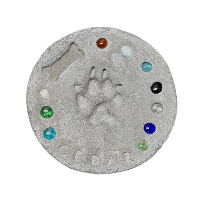 DIY Paw Print Stepping Stone Kit, Pet Memorial Stone, Pet Garden Stone (10 Inch) - size: 10 Inch