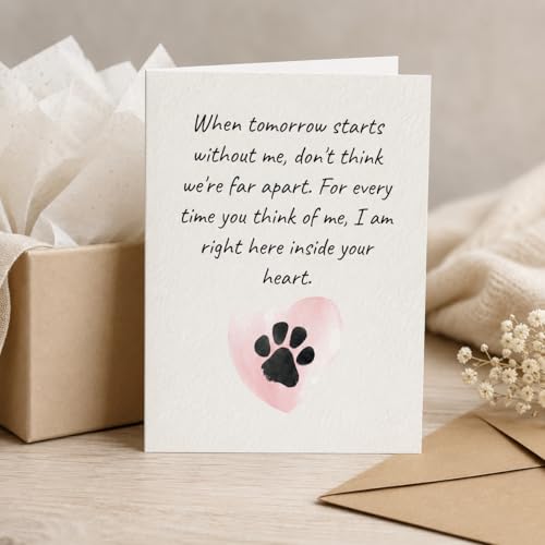 Pet Sympathy Card, 5x7 Pet Loss Greeting Card with Envelope | Thoughtful pet sympathy card offering comfort after the loss of a beloved dog, cat, or cherished companion.