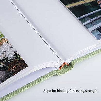 1DOT2 Small Photo Album 4x6, Hold 60 Photos with Memo, Sage Green | Vertical Slip-in Pockets, Linen Cover with Writing Space, For Wedding Baby Mother's Day - color: Sage Green, size: 4x6