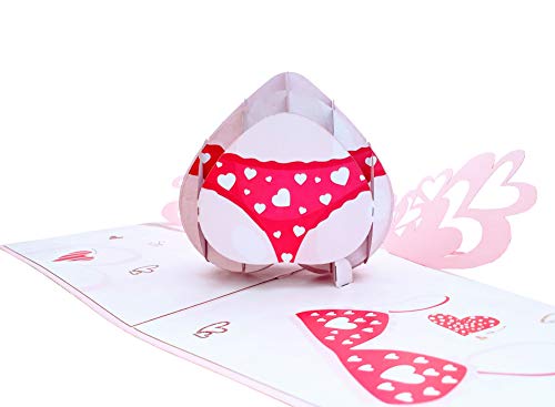 iGifts And Cards Sexy Lingerie 3D Pop-Up Card – Cheeky Love 6"x8" | Valentine's Day, Thinking of You, Romantic Keepsake, Wife, Girlfriend, Playful Hearts, Flirty Surprise, Just Because, For Her - color: Underwear