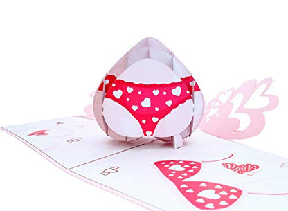 iGifts And Cards Sexy Lingerie 3D Pop-Up Card – Cheeky Love 6"x8" | Valentine's Day, Thinking of You, Romantic Keepsake, Wife, Girlfriend, Playful Hearts, Flirty Surprise, Just Because, For Her - color: Underwear