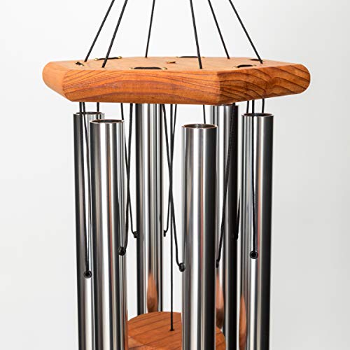 In Loving Memory 35-inch Windchime, Silver w/The Lord is My Shepherd… - color: Silver