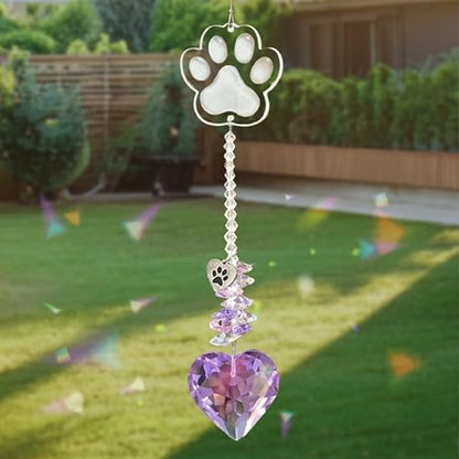 Pet Memorial Suncatcher, Dog Memorial Gifts, Pet Loss, Pet Sympathy, Thoughtful Dogs and Cats Remembrance, Bereavement Gifts - Purple - color: Purple