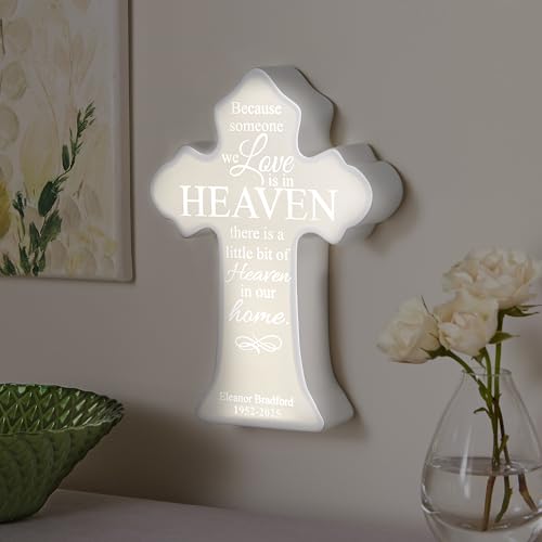 Let's Make Memories Personalized Loved Ones From Heaven Light-Up Cross - Sympathy - In Memory - style: Loved Ones From Heaven Cross