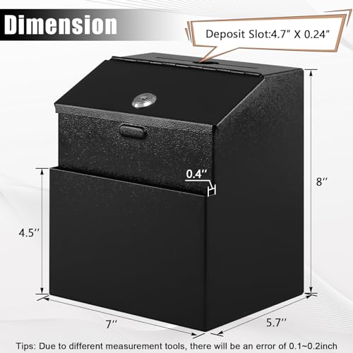 KYODOLED Suggestion Box with Slot and Lock, 100 Suggestion Cards, 2Pack - color: Black-03, size: 8 x 5.7 x 7 Inch