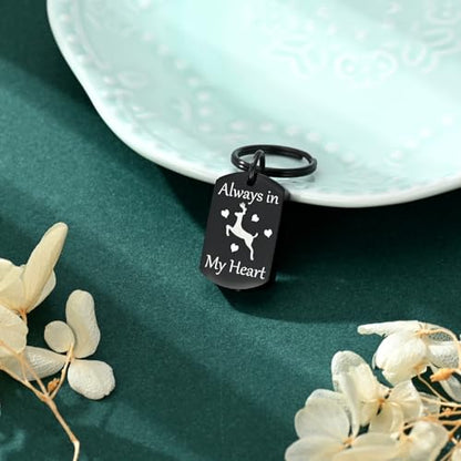 Cremation Jewelry Urn Keychain for Ashes for Women Men Memorial Keepsake Pendant - color: Black