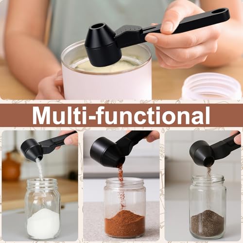 Palksky Coffee Scoop & Funnel for Reusable K Cup Refillable Coffee Pods, 2 Tablespoon Slide Coffee Measuring Funnel Scooper,1PCS - color: Black