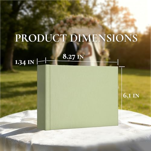 Vienrose Wedding Guest Book Journal for Polaroid, Wedding Registry Must Haves Things with 32 Blank Pages and Thick Paper, Linen Photo Album for Memory, Graduation, Dusty Sage Green - color: Dusty Sage Green
