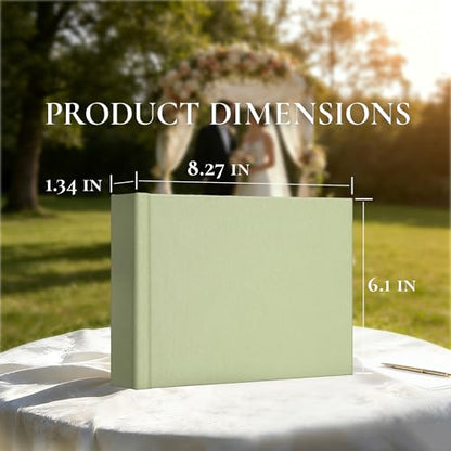 Vienrose Wedding Guest Book Journal for Polaroid, Wedding Registry Must Haves Things with 32 Blank Pages and Thick Paper, Linen Photo Album for Memory, Graduation, Dusty Sage Green - color: Dusty Sage Green