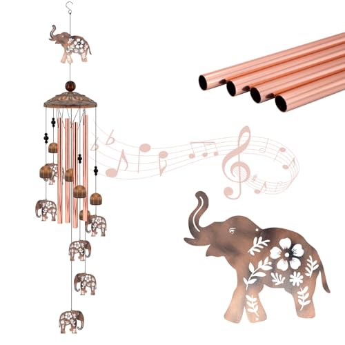 Elephant Wind Chimes for Outside, 35" Elephant Gifts for Women/Mom/Grandma | Birthday Gifts,Memorial Gift,Soothing Bass Tones Outdoor Metal WindChimes for Home, Lawn, Porch, Patio, Garden,Yard Decor - size: 35"Elephant