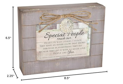 Cottage Garden Special People Touch Our Hearts Grey Distressed Locket Music Box Plays Amazing Grace