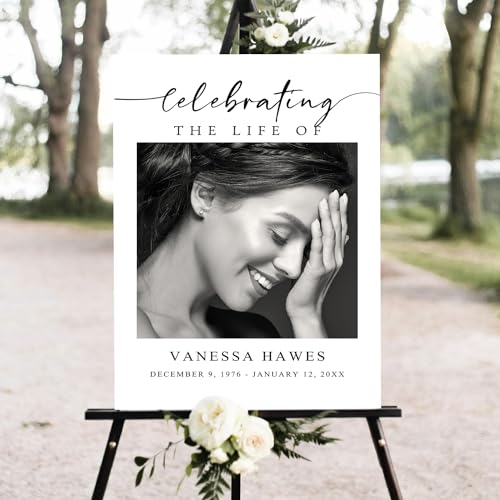 Funeral Welcome Sign, Celebration of Life Decoration, Large Funeral Sign, Memorial Sign, Funeral Decor, In Loving Memory Welcome Sign, Funeral program, Obituary Memorial Sign - color: #Version 11