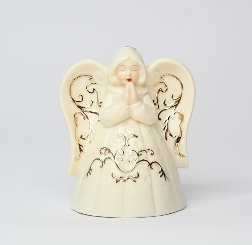 Cosmos Gifts 1655 Fine Porcelain Inspirational Praying Angel Tea Light Tealight Candle Holder Figurine, 4-7/8" H