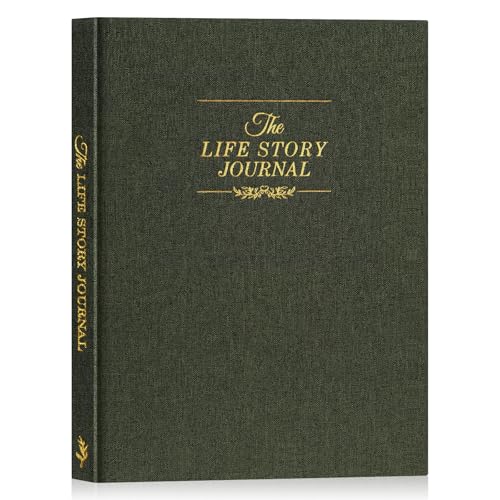 Lanpn Grandparents Life Story Journal Book with Prompts, Linen Legacy Journal Mom Dad Story Memory Keepsake Journal, Tell Me Your Life Story Memory Book to Fill Out, Grandpa Grandma Parent Gift,Green - color: Green, size: Legacy Journal