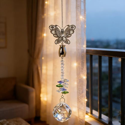 Butterfly Crystal Catcher Mini Urn for Ashes Keepsake Suncatcher with Small Cremation Holder,Hanging Memorial Decor mini urn,1.2 Inches Tiny urn for Human or Pet Ashes Sharing Memorial Urn