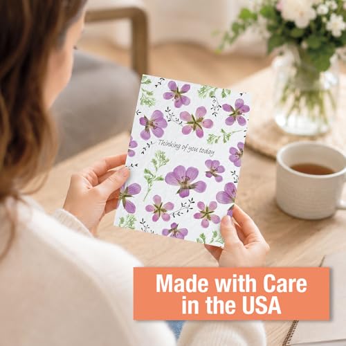 Current Thinking of You Cards | Pressed Flowers, 20 Count, 10 Designs, 5" x 7" Folded, Envelopes Included, Value Pack - style: Pressed Flowers